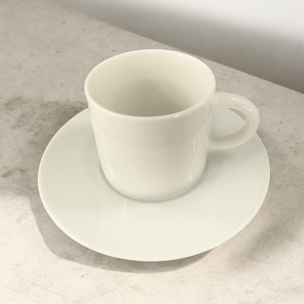 Waechtersbach White Porcelain Cup And Saucer Set Made In Germany Ceramic Vintage